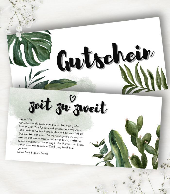 Gutschein zeit zu zweit zum ausdrucken und personalisieren.
