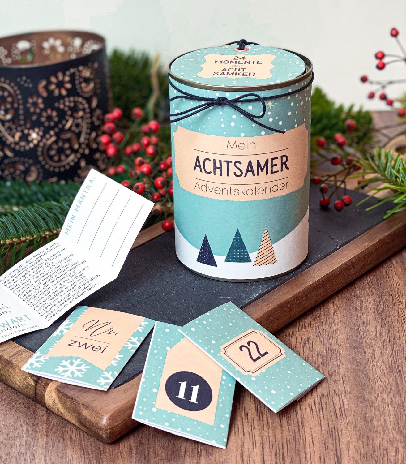 Achtsamer Adventskalender Achtsamer Adventskalender gebastelt aus einer Konservendose.
